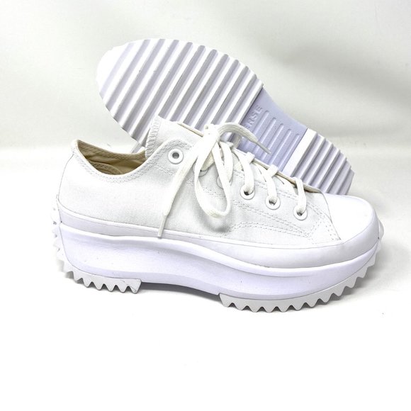 Converse Women's Size RUN STAR HIKE OX White Canvas Platform Low Sneaker 571869C - Picture 4 of 9